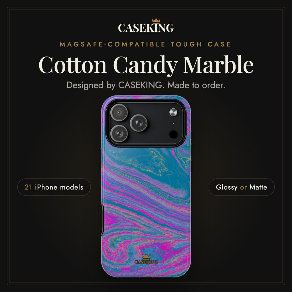 Cotton Candy Marble MagSafe-compatible tough case infographic 1: Hero
