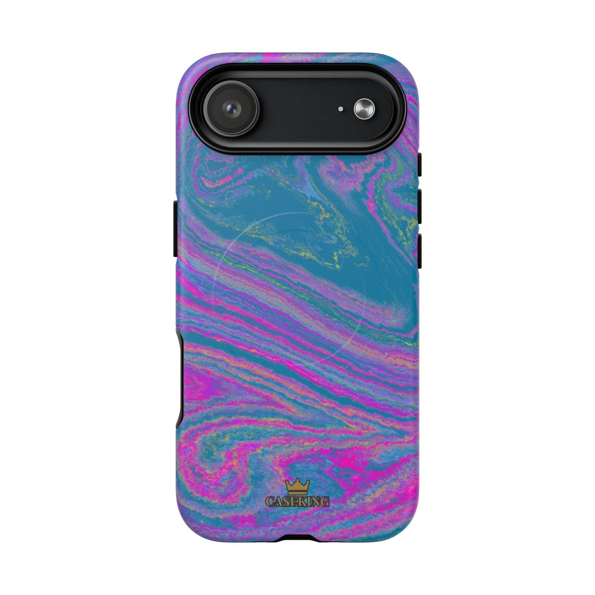 Cotton Candy Marble MagSafe-compatible tough case on iPhone 17 Air, matte finish