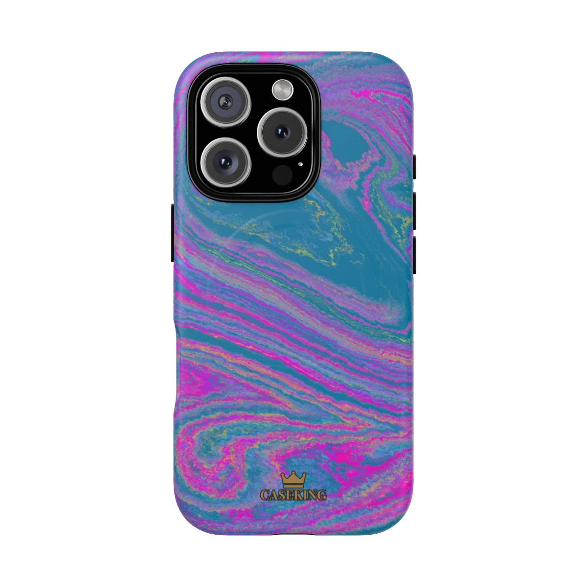 Cotton Candy Marble MagSafe-compatible tough case on iPhone 16 Pro, matte finish