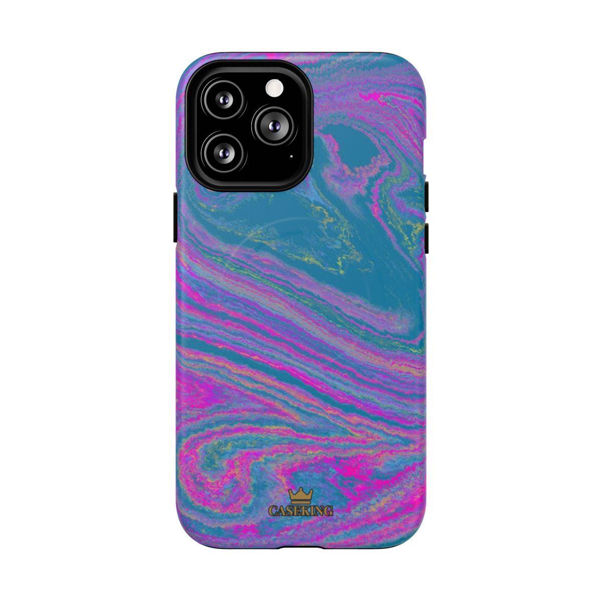 Cotton Candy Marble MagSafe-compatible tough case on iPhone 13 Pro Max, matte finish