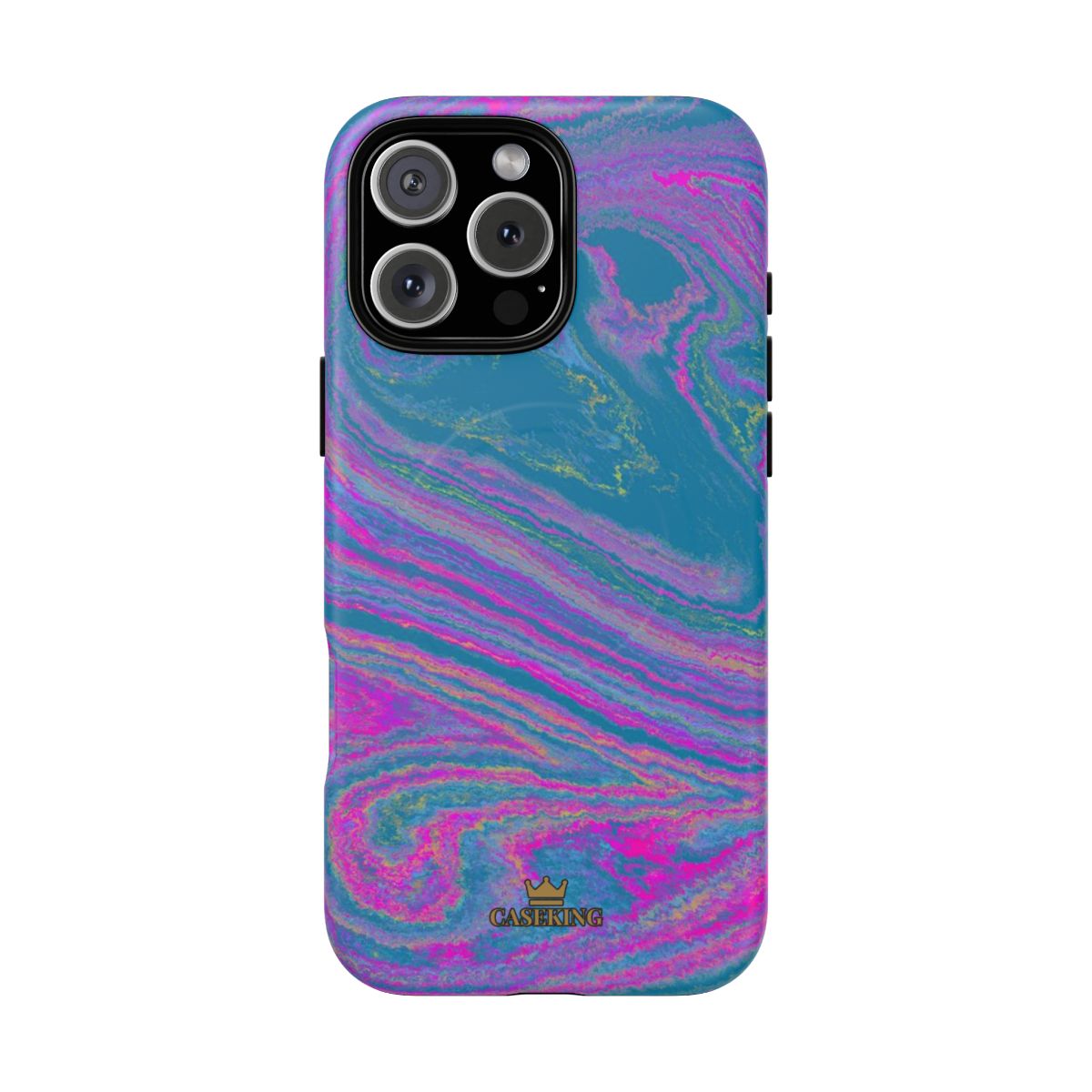 Cotton Candy Marble MagSafe-compatible tough case on iPhone 16 Pro Max, matte finish