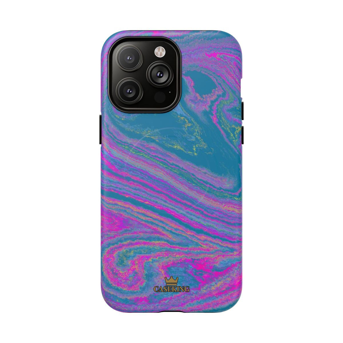 Cotton Candy Marble MagSafe-compatible tough case on iPhone 14 Pro Max, matte finish