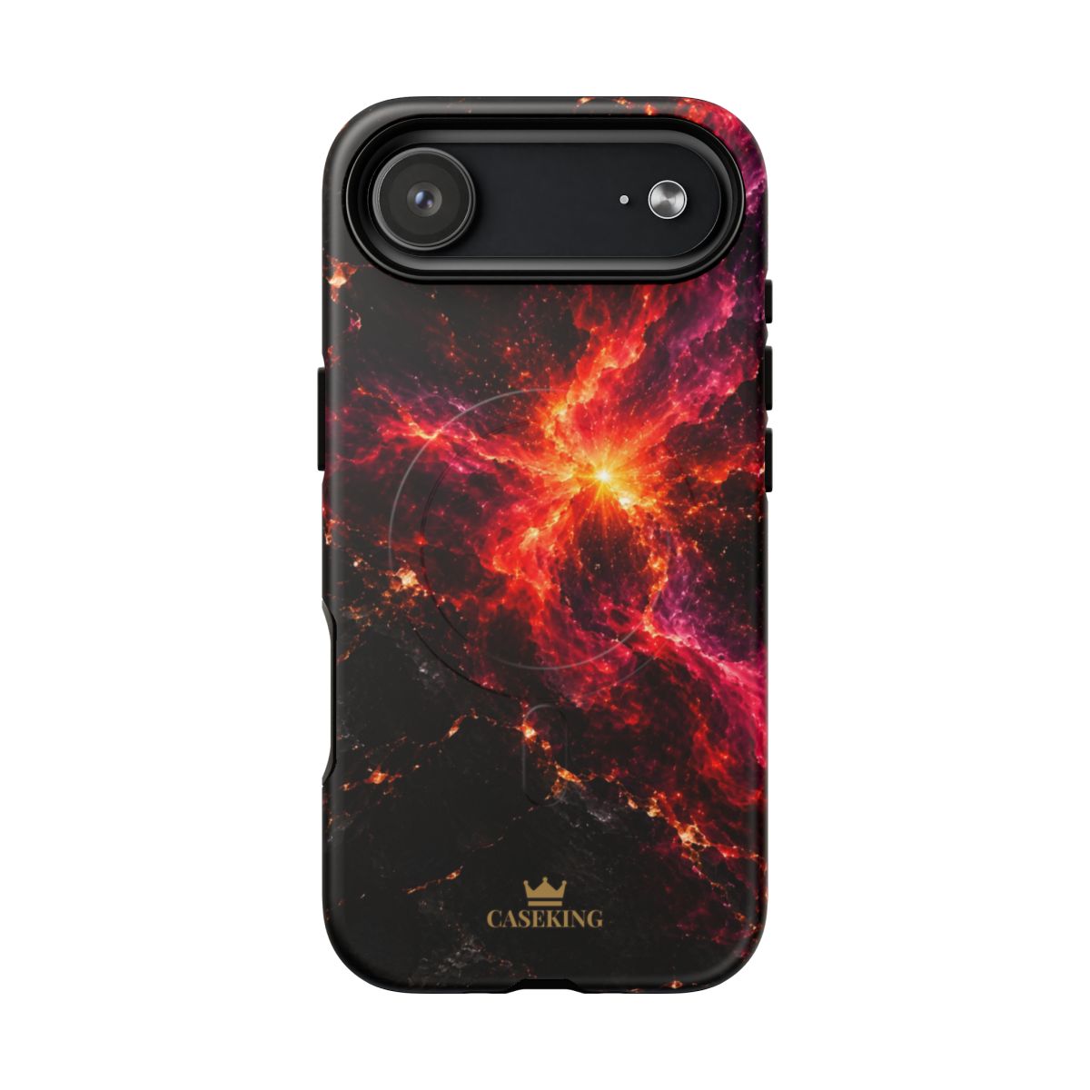 Crimson Nova MagSafe-compatible tough case on iPhone 17 Air, matte finish