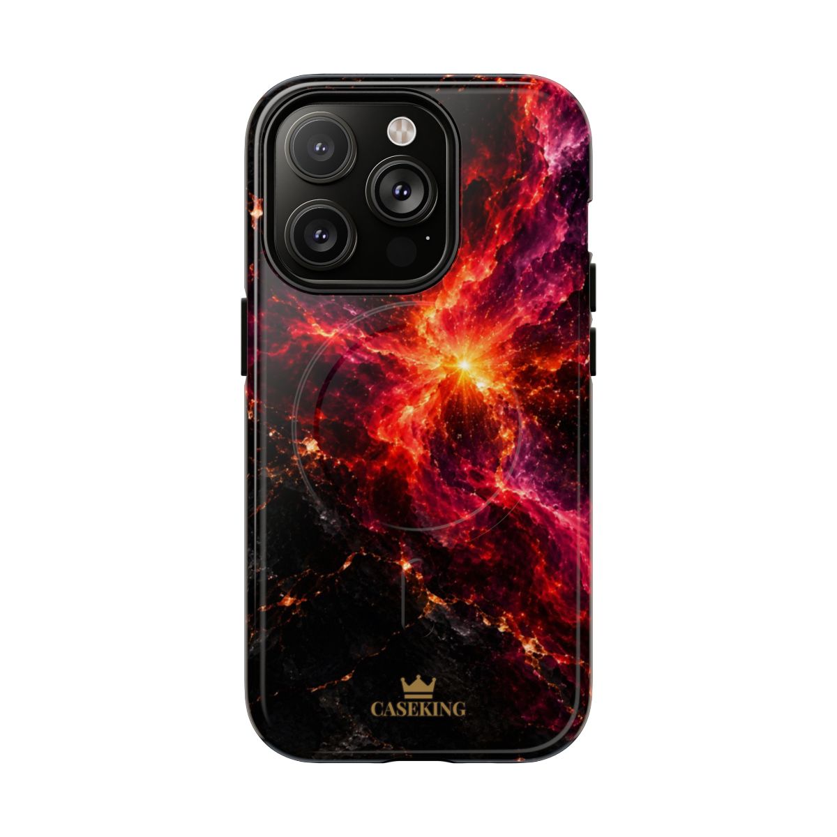 Crimson Nova MagSafe-compatible tough case on iPhone 14 Pro, glossy finish