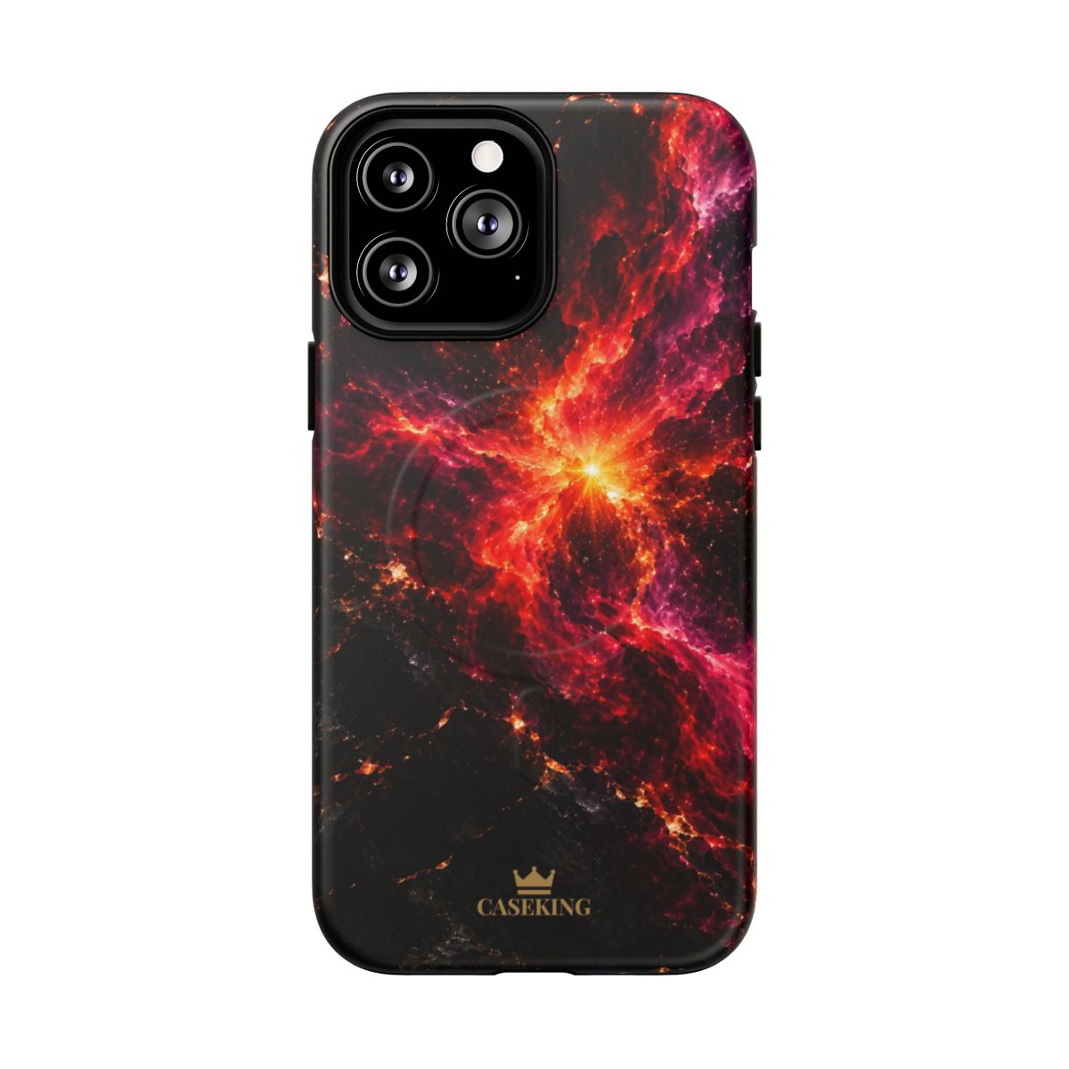 Crimson Nova MagSafe-compatible tough case on iPhone 13 Pro Max, matte finish