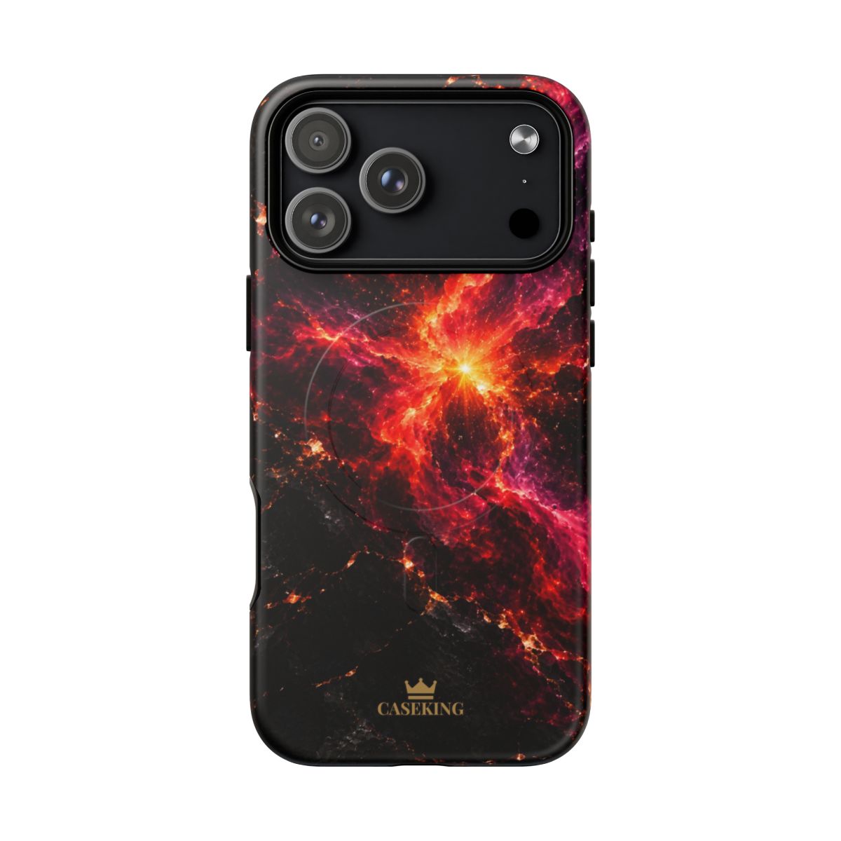 Crimson Nova MagSafe-compatible tough case on iPhone 17 Pro Max, matte finish