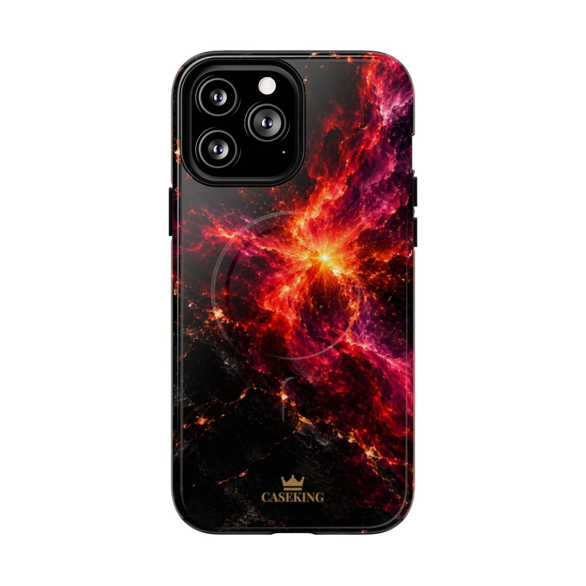 Crimson Nova MagSafe-compatible tough case on iPhone 13 Pro Max, glossy finish