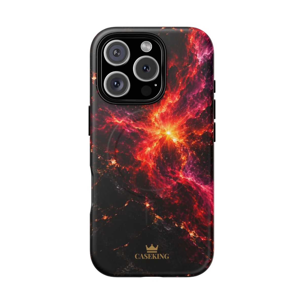 Crimson Nova MagSafe-compatible tough case on iPhone 16 Pro, matte finish