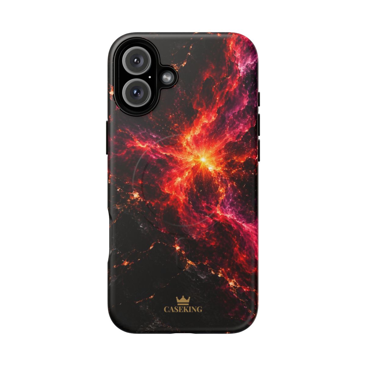 Crimson Nova MagSafe-compatible tough case on iPhone 16 Plus, matte finish