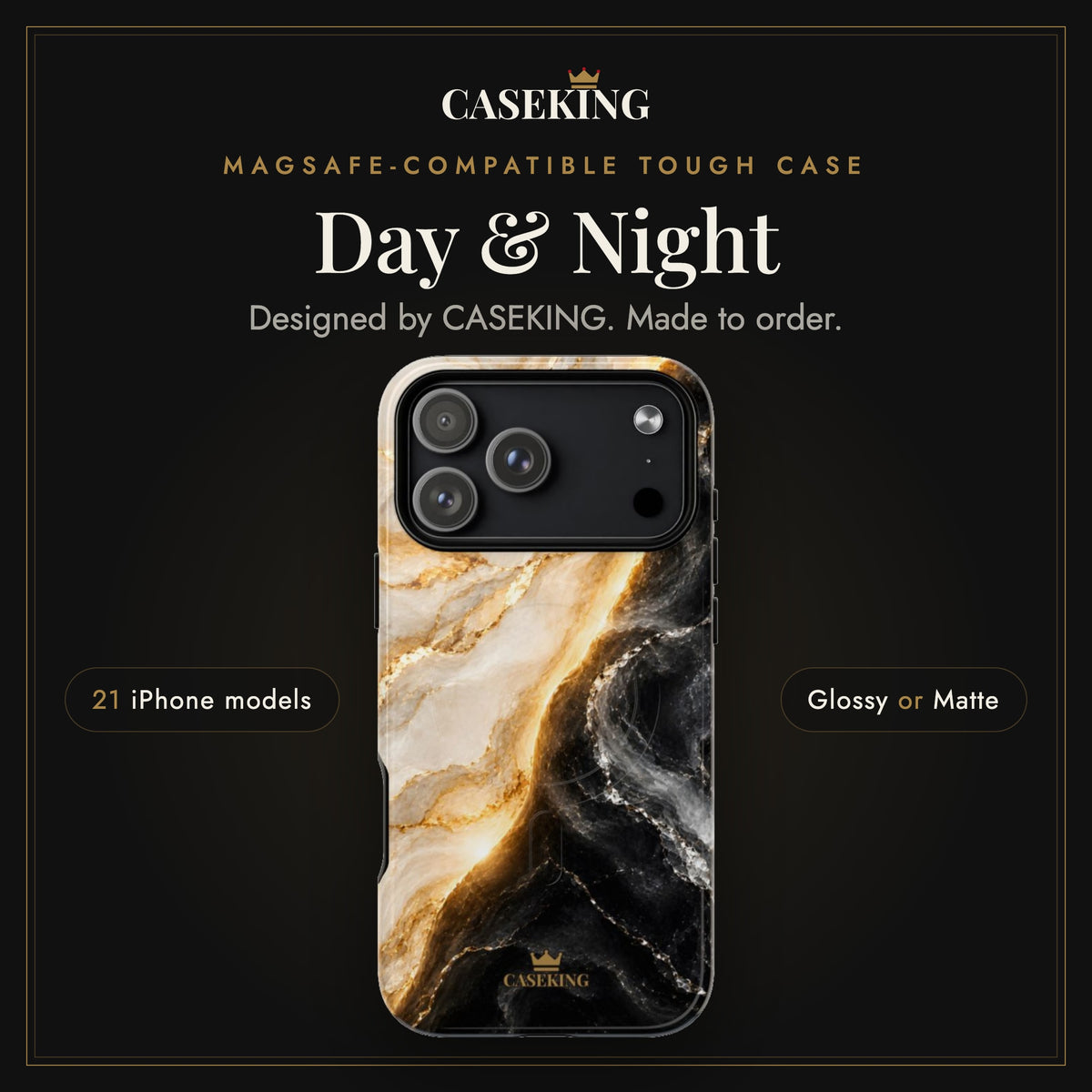 Day & Night MagSafe-compatible tough case infographic 1: Hero