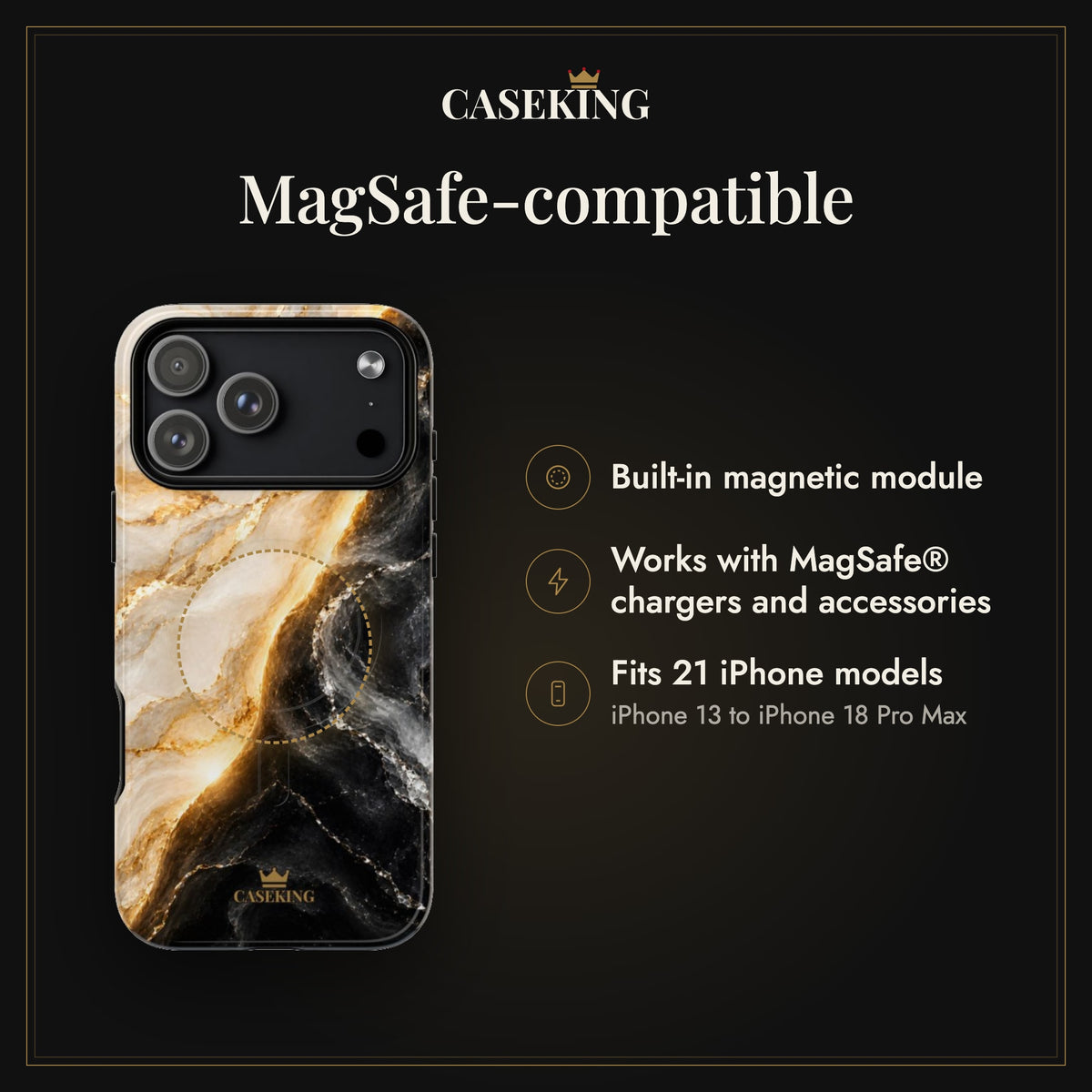 Day & Night MagSafe-compatible tough case infographic 2: MagSafe-compatible