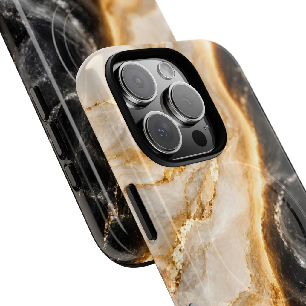 Day & Night MagSafe-compatible tough case on iPhone 16 Pro, glossy finish (close-up)