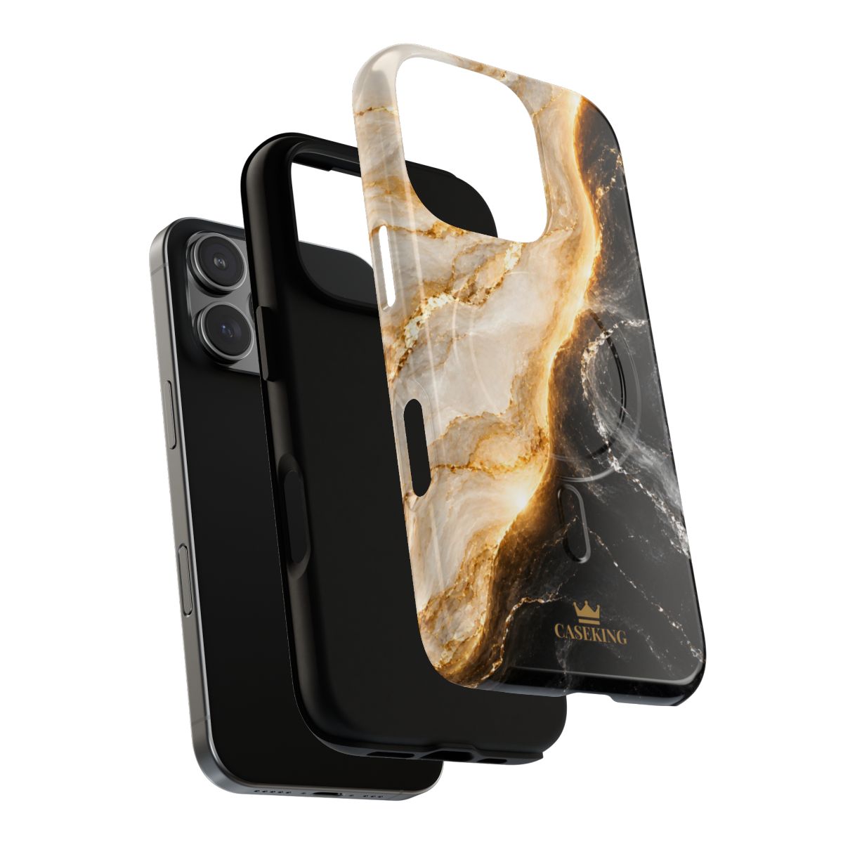 Day & Night MagSafe-compatible tough case on iPhone 16 Pro, glossy finish (case layers)