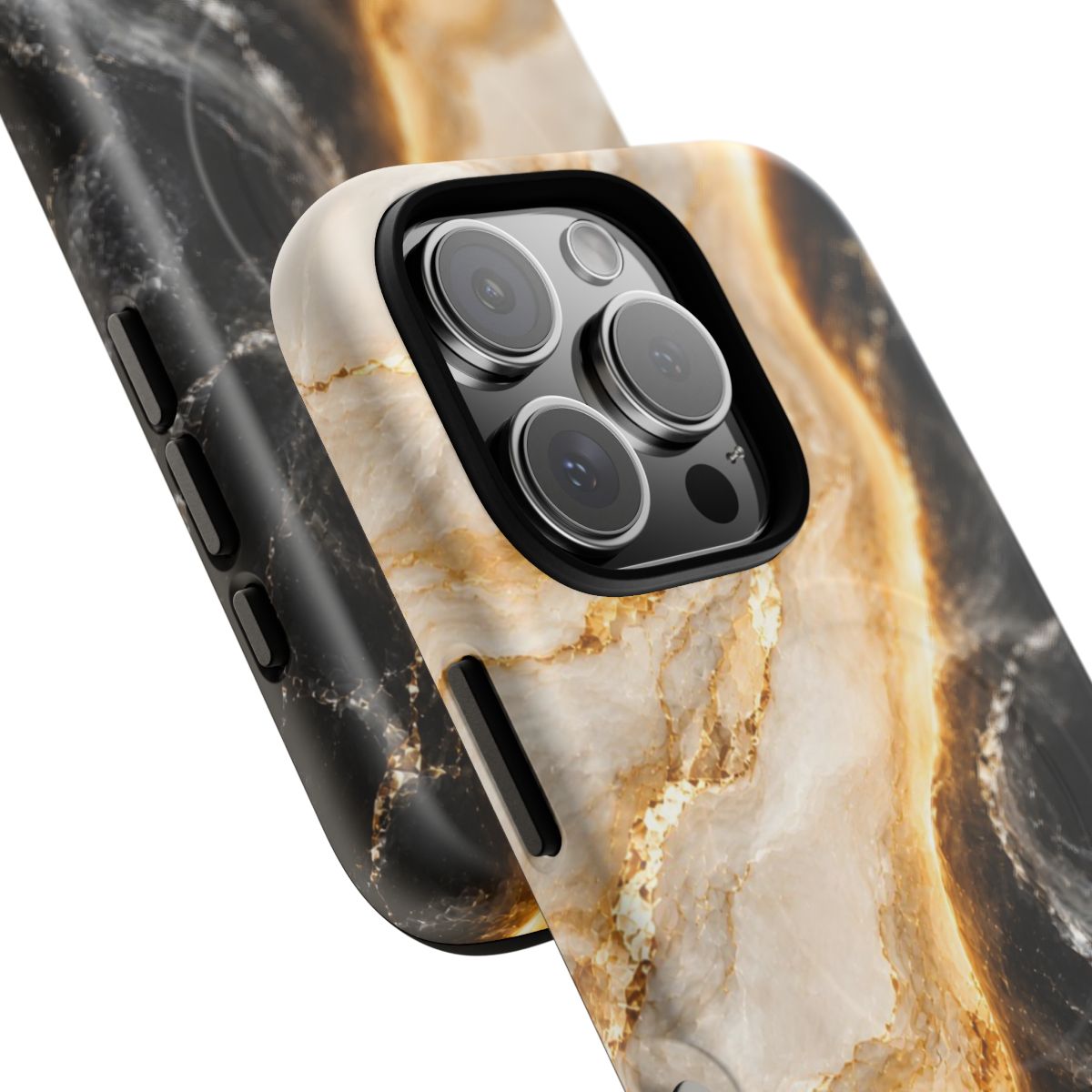 Day & Night MagSafe-compatible tough case on iPhone 16 Pro, matte finish (close-up)