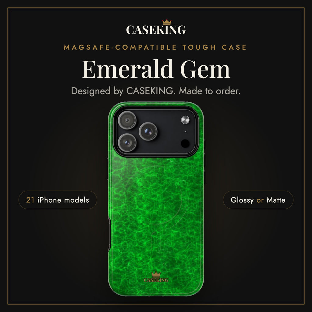 Emerald Gem MagSafe-compatible tough case infographic 1: Hero