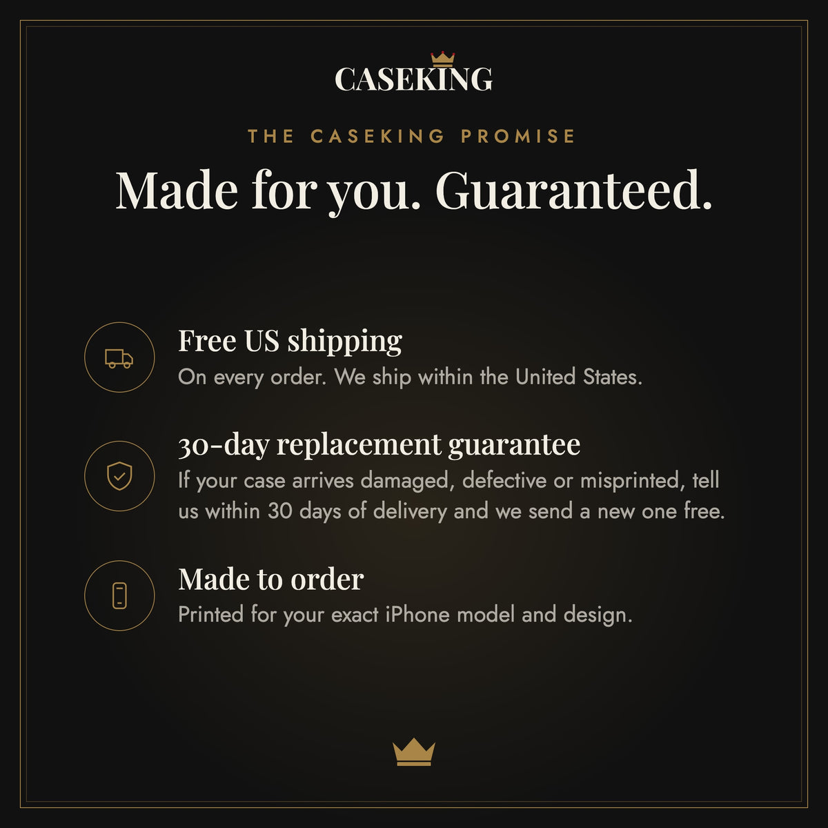 Emerald Gem MagSafe-compatible tough case infographic 5: The CaseKing Promise