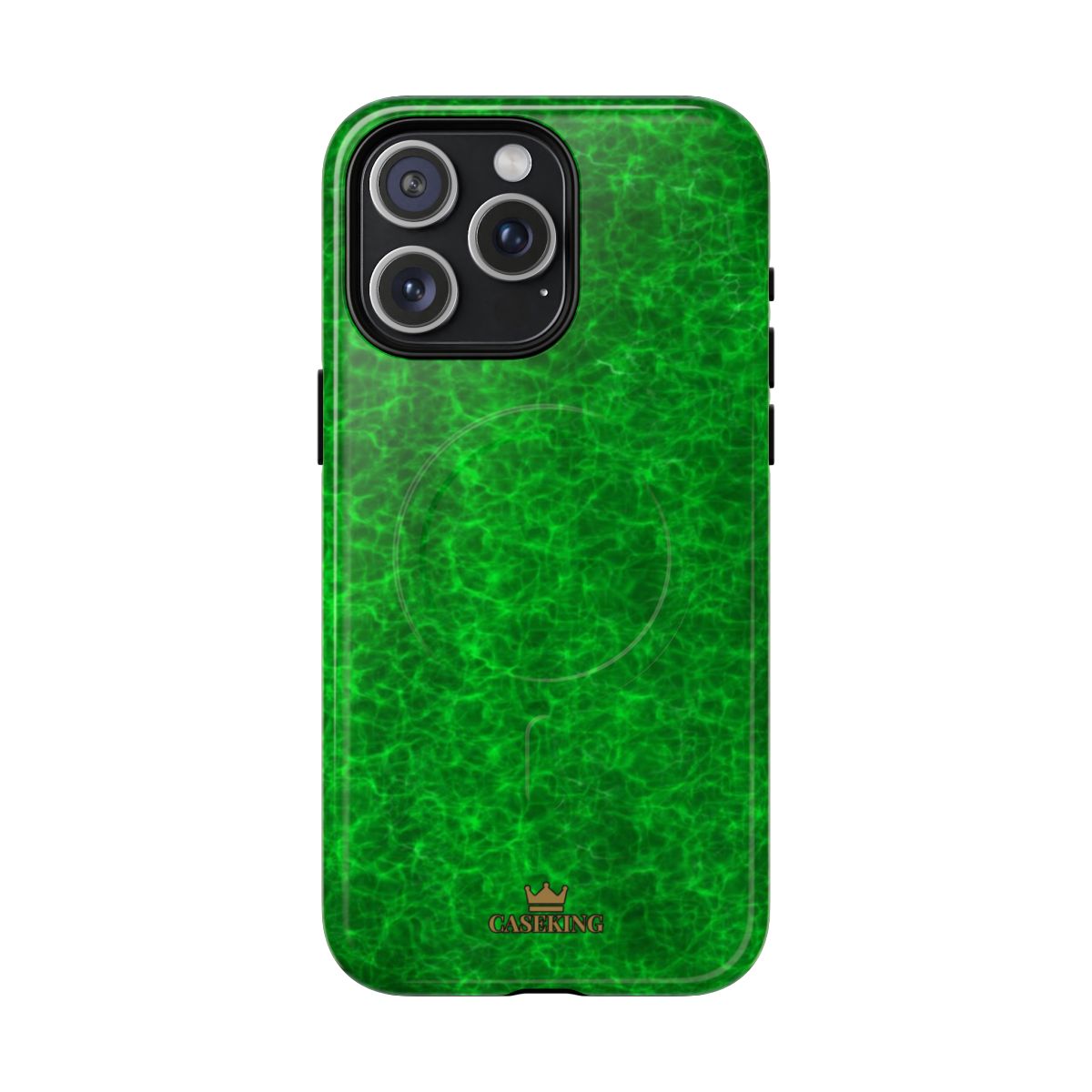 Emerald Gem MagSafe-compatible tough case on iPhone 15 Pro Max, glossy finish