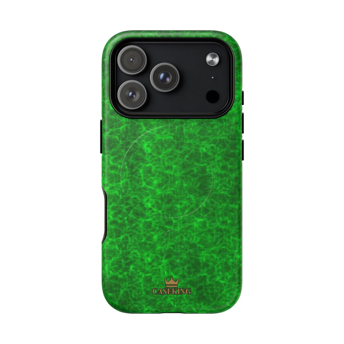 Emerald Gem MagSafe-compatible tough case on iPhone 18 Pro, matte finish