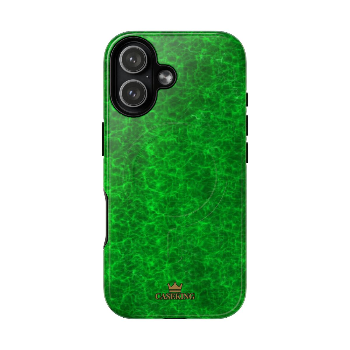 Emerald Gem MagSafe-compatible tough case on iPhone 17, glossy finish