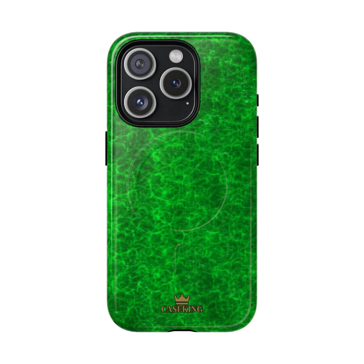 Emerald Gem MagSafe-compatible tough case on iPhone 15 Pro, glossy finish