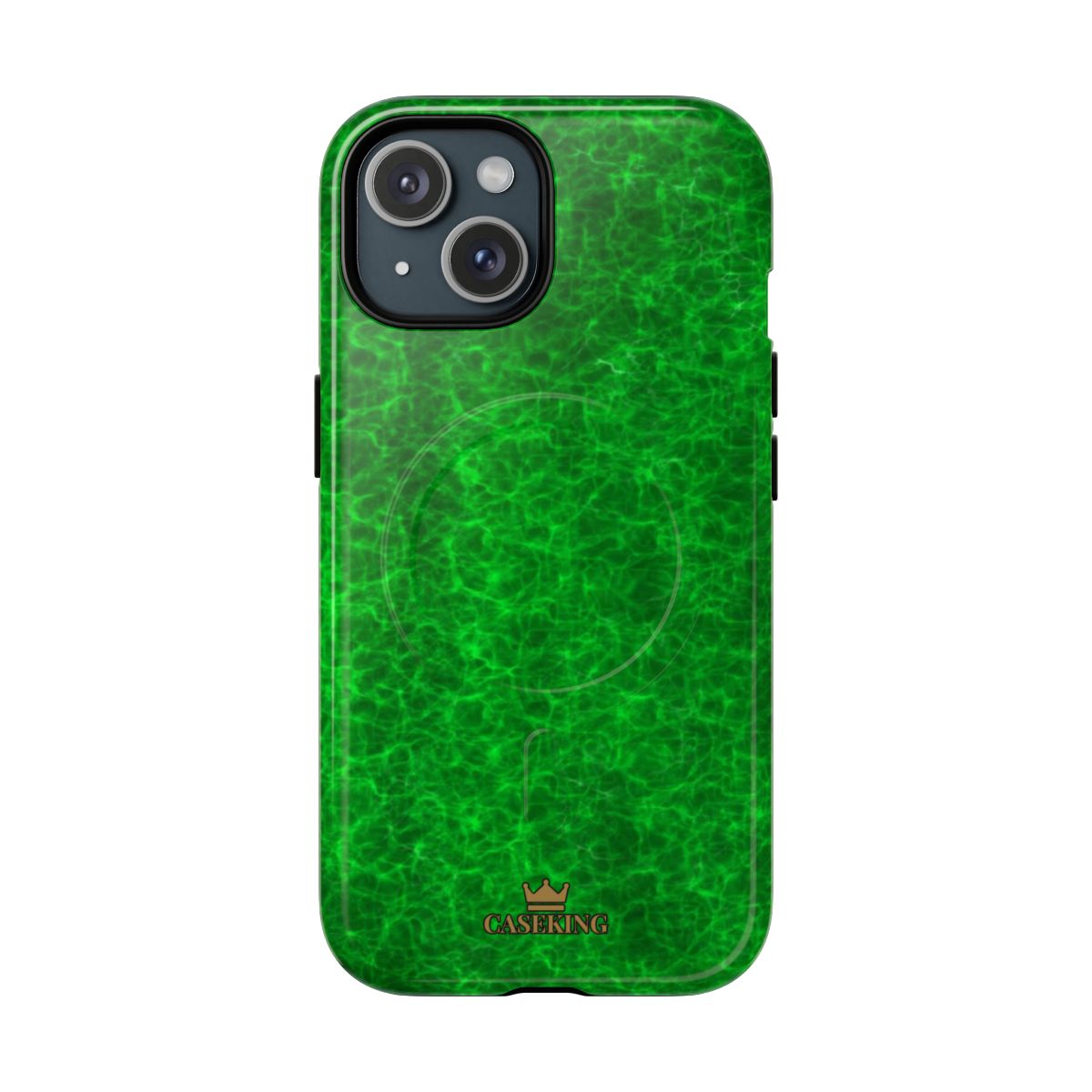 Emerald Gem MagSafe-compatible tough case on iPhone 15, glossy finish
