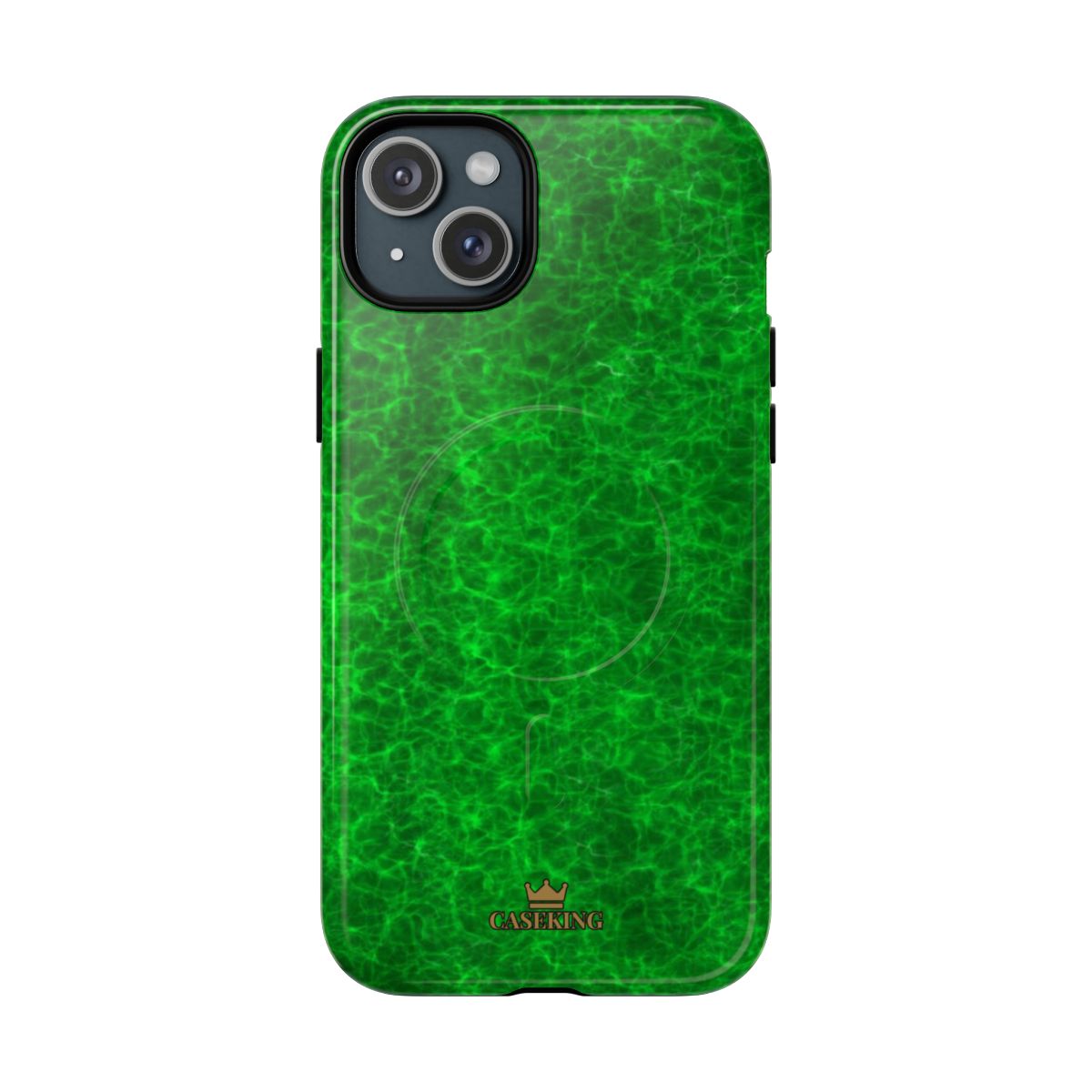 Emerald Gem MagSafe-compatible tough case on iPhone 15 Plus, glossy finish