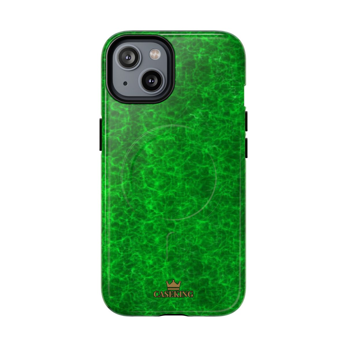 Emerald Gem MagSafe-compatible tough case on iPhone 14, glossy finish