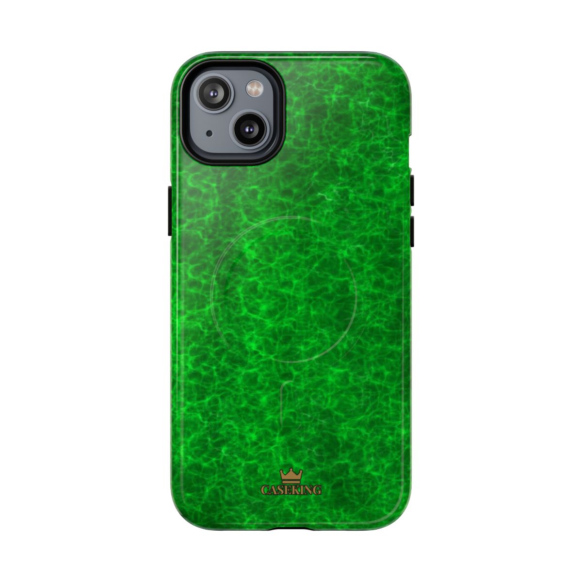 Emerald Gem MagSafe-compatible tough case on iPhone 14 Plus, glossy finish