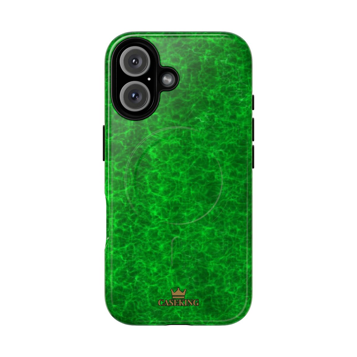 Emerald Gem MagSafe-compatible tough case on iPhone 16, glossy finish