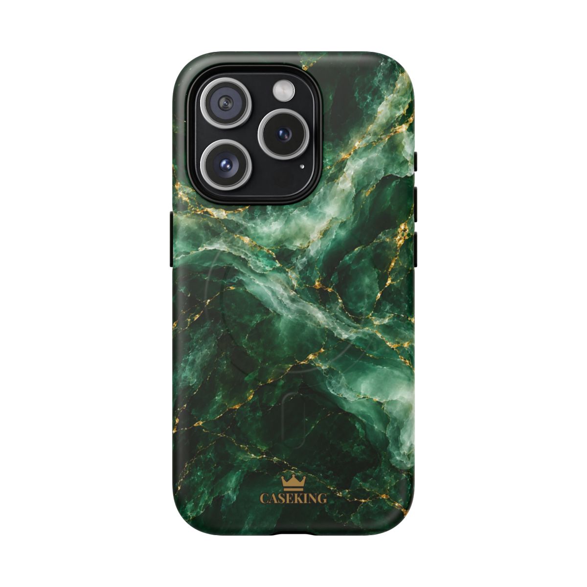 Emerald Jade MagSafe-compatible tough case on iPhone 15 Pro, matte finish