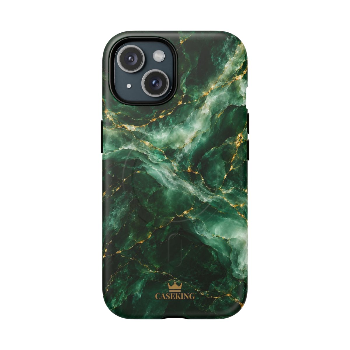 Emerald Jade MagSafe-compatible tough case on iPhone 15, matte finish