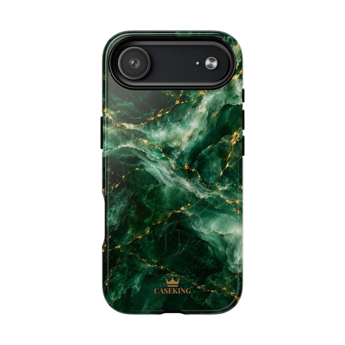 Emerald Jade MagSafe-compatible tough case on iPhone 17 Air, glossy finish