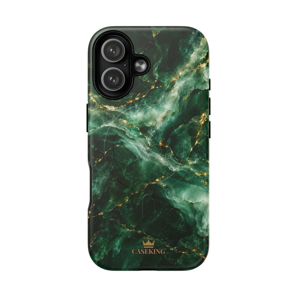 Emerald Jade MagSafe-compatible tough case on iPhone 17, matte finish