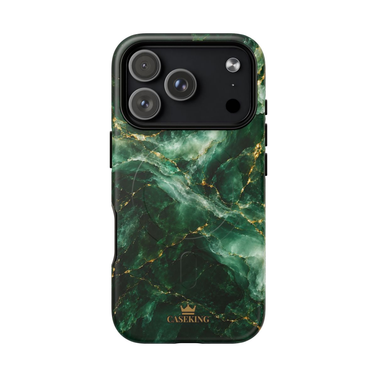 Emerald Jade MagSafe-compatible tough case on iPhone 18 Pro, matte finish