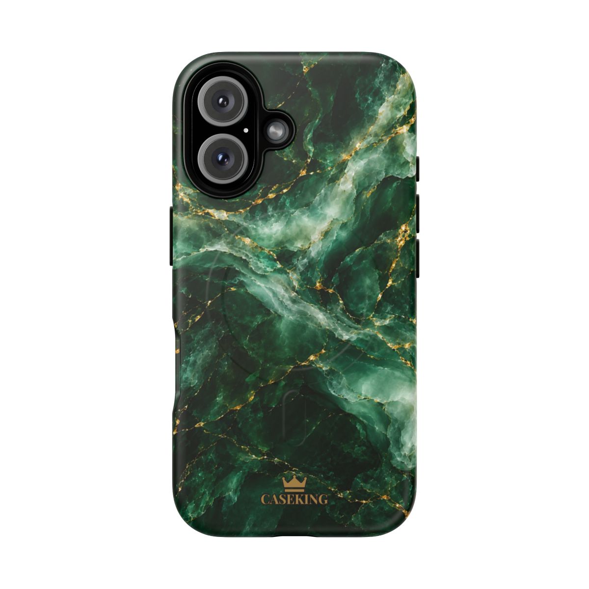 Emerald Jade MagSafe-compatible tough case on iPhone 16, matte finish