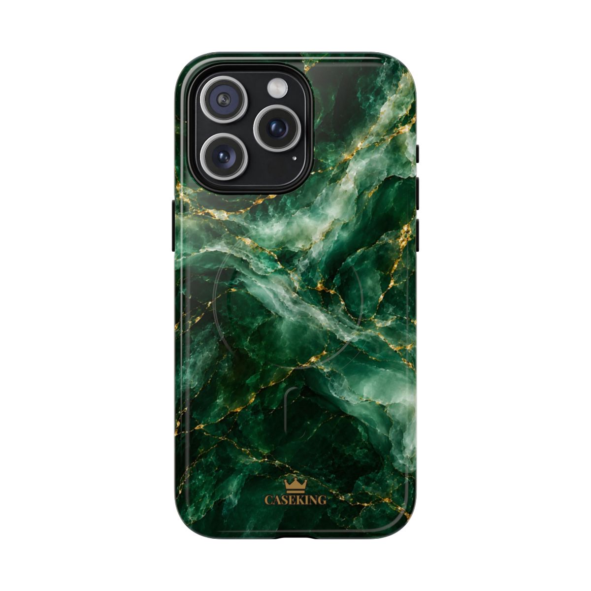 Emerald Jade MagSafe-compatible tough case on iPhone 15 Pro Max, glossy finish