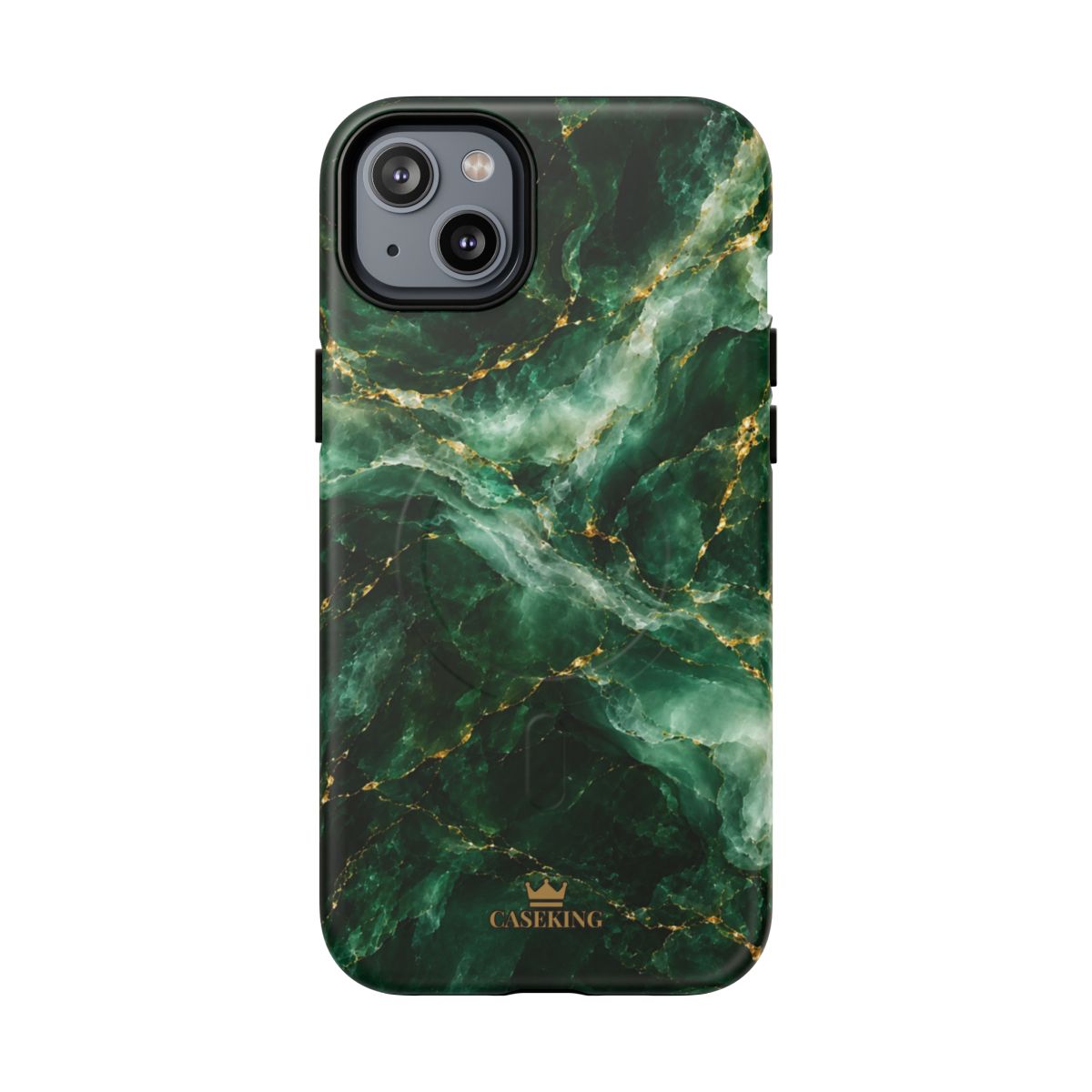 Emerald Jade MagSafe-compatible tough case on iPhone 14 Plus, matte finish