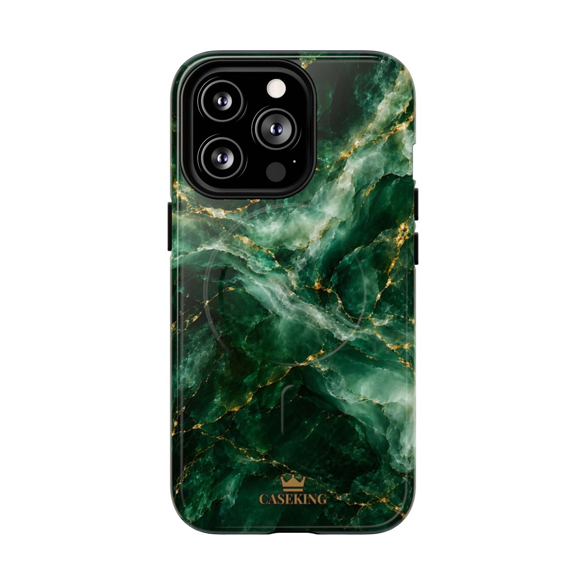 Emerald Jade MagSafe-compatible tough case on iPhone 13 Pro, glossy finish