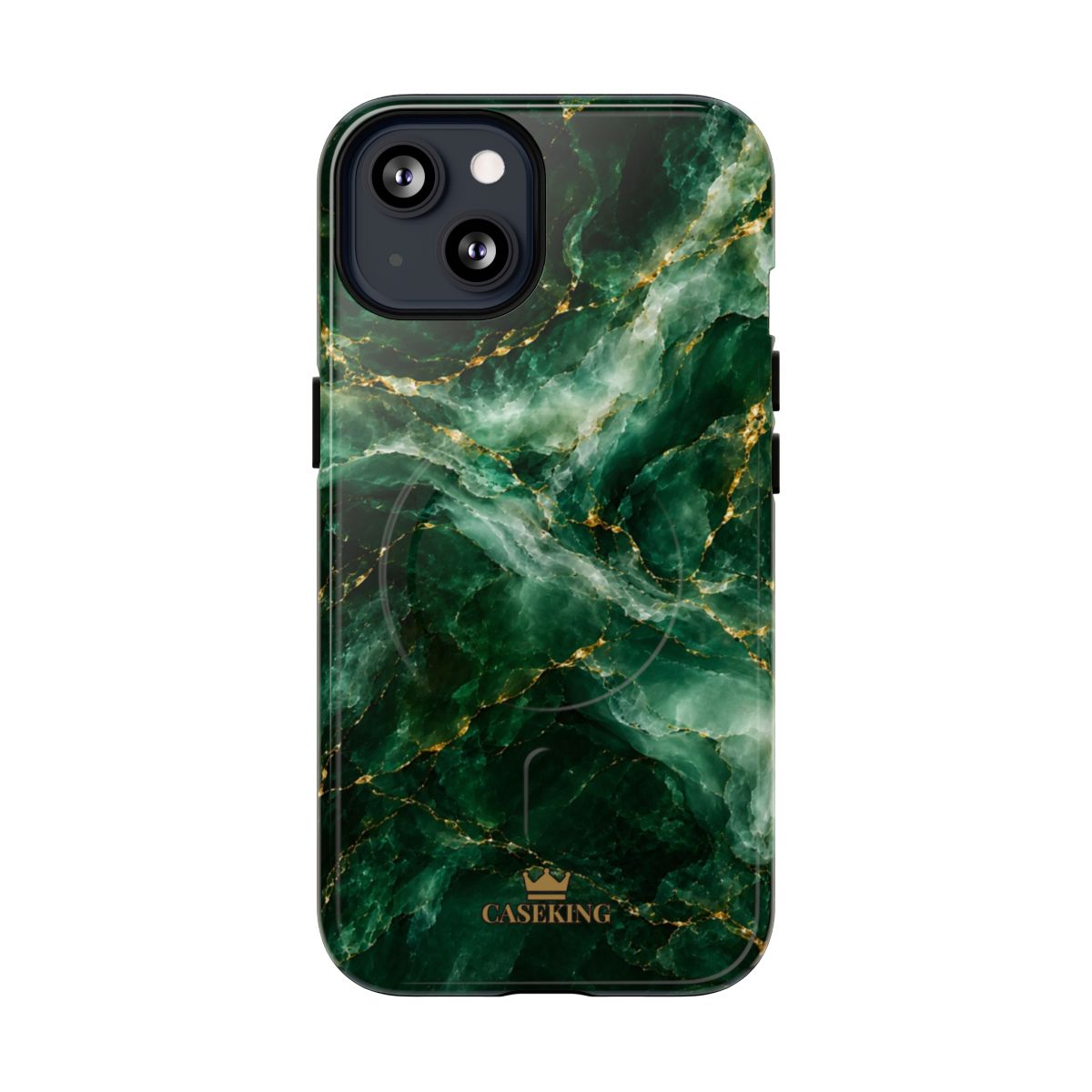 Emerald Jade MagSafe-compatible tough case on iPhone 13, glossy finish