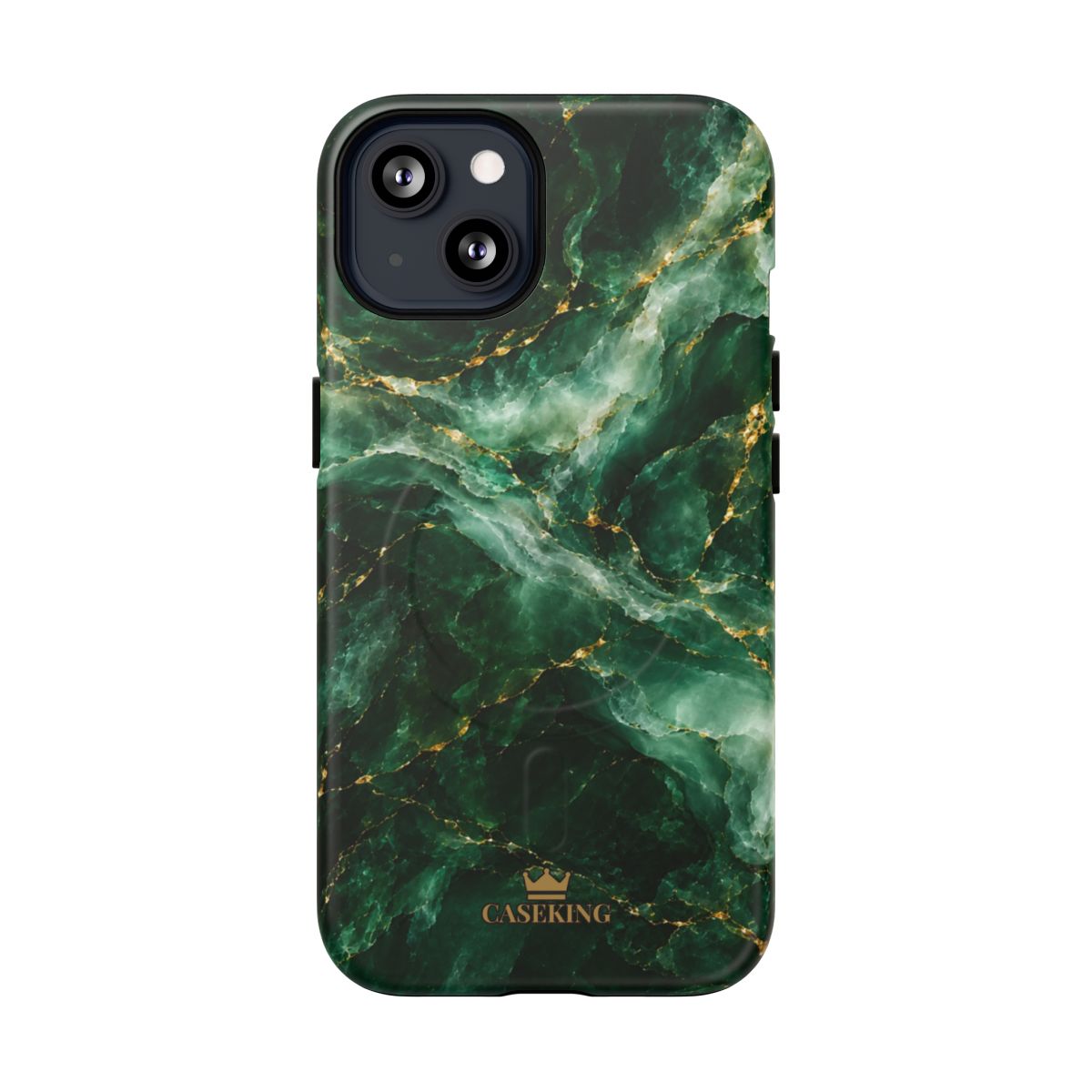 Emerald Jade MagSafe-compatible tough case on iPhone 13, matte finish