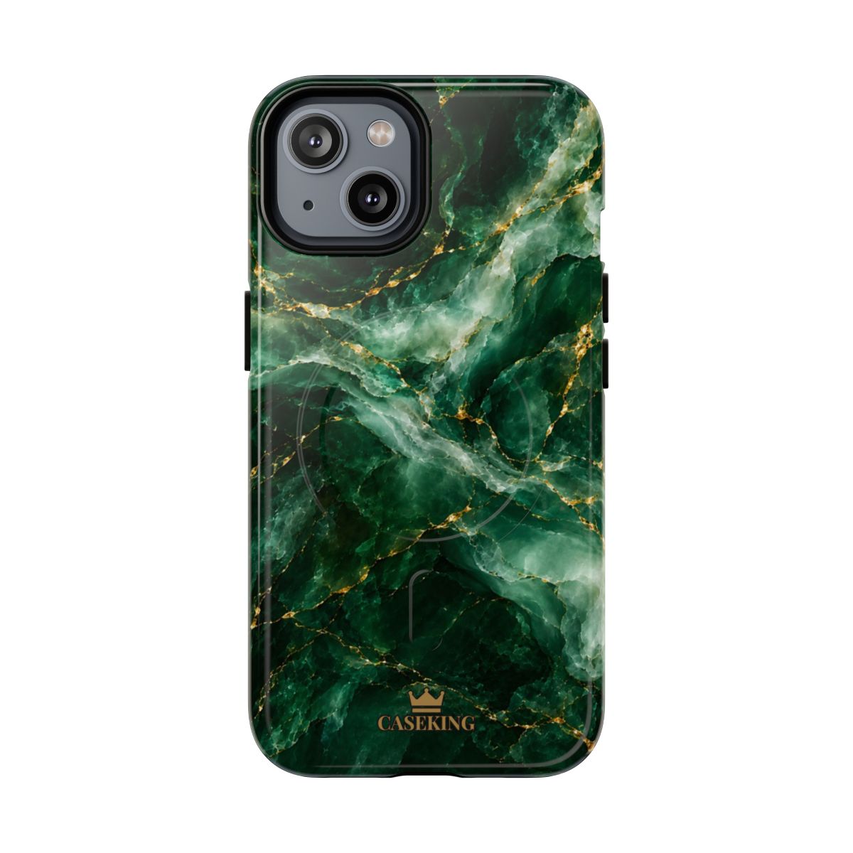 Emerald Jade MagSafe-compatible tough case on iPhone 14, glossy finish