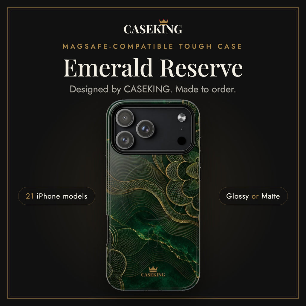 Emerald Reserve MagSafe-compatible tough case infographic 1: Hero