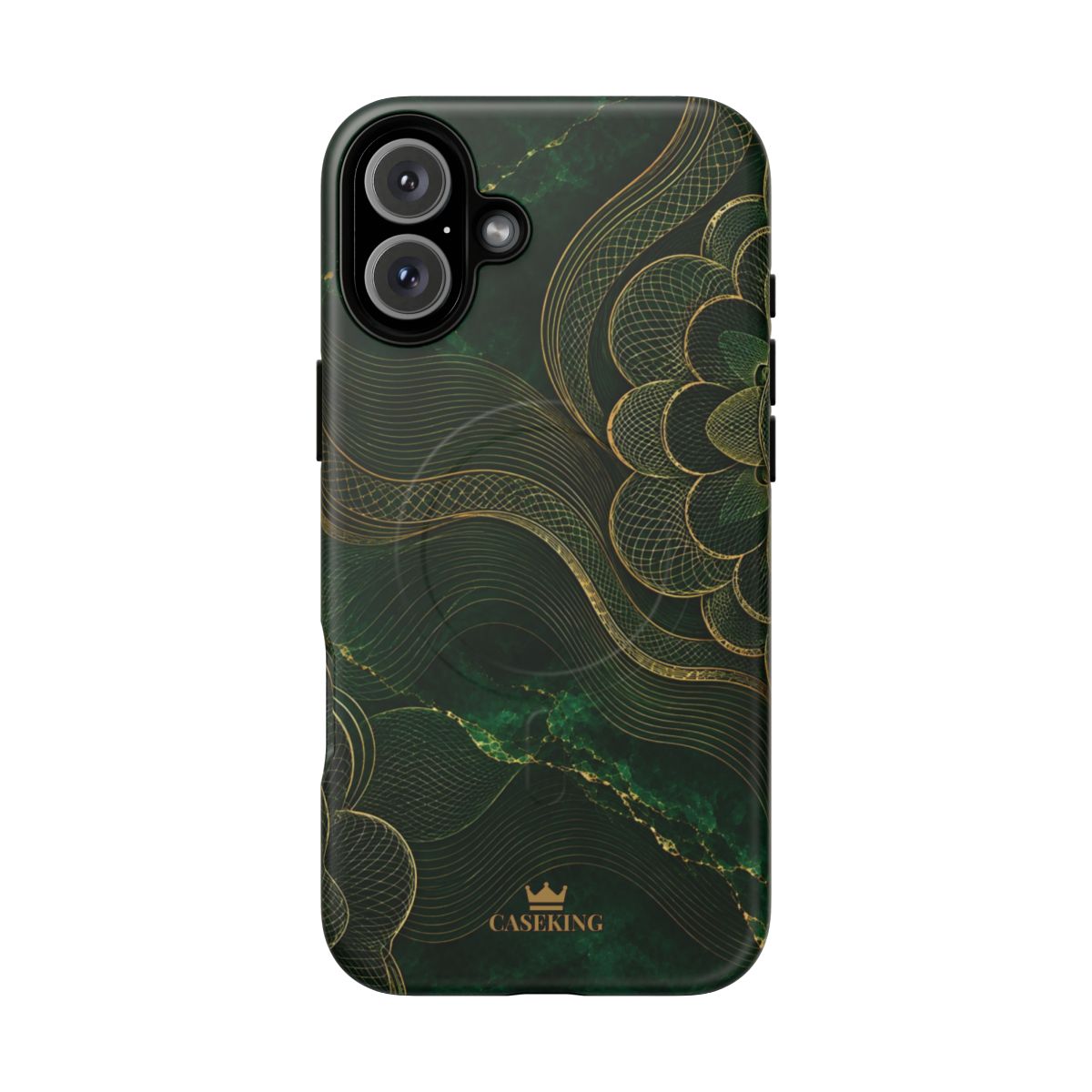 Emerald Reserve MagSafe-compatible tough case on iPhone 16 Plus, matte finish