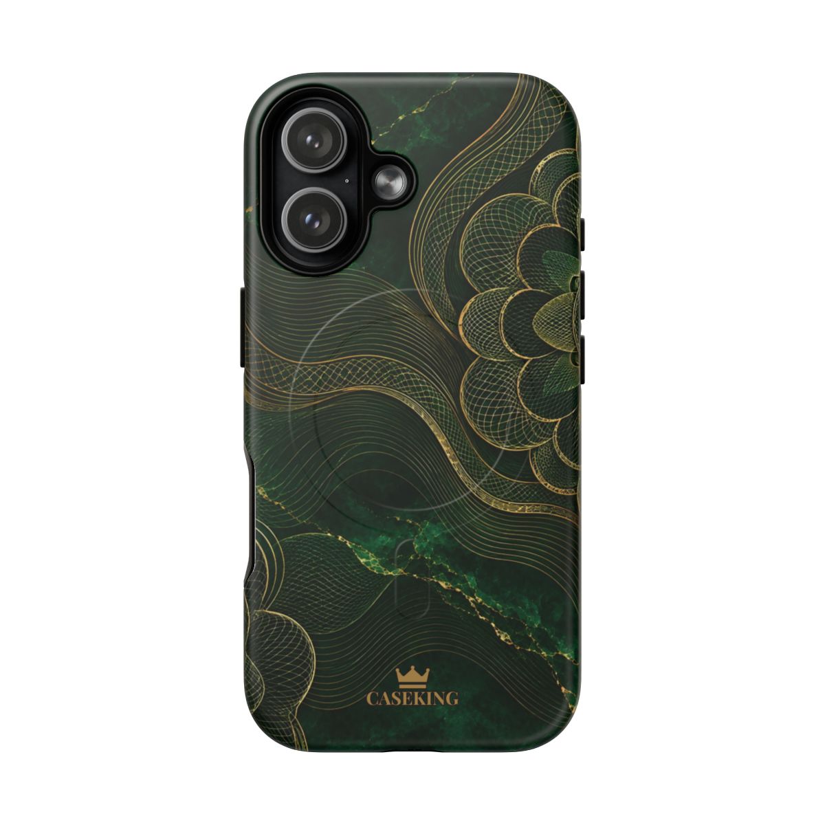 Emerald Reserve MagSafe-compatible tough case on iPhone 17, matte finish