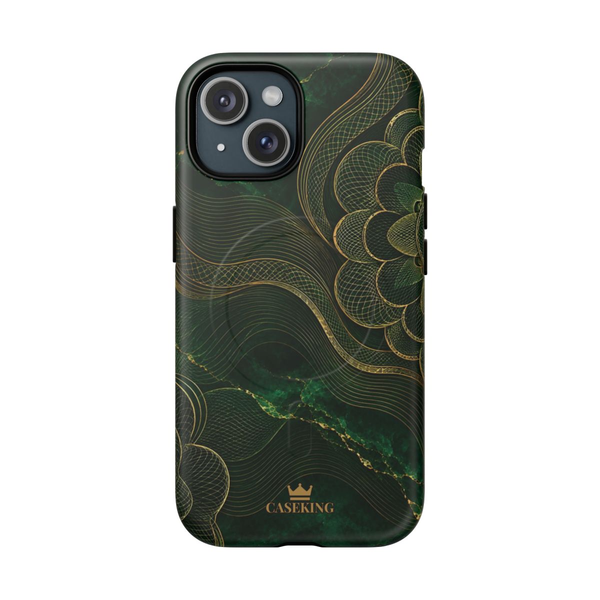 Emerald Reserve MagSafe-compatible tough case on iPhone 15, matte finish