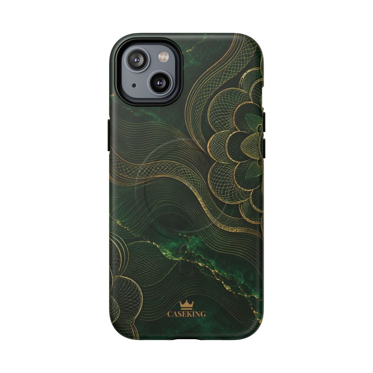 Emerald Reserve MagSafe-compatible tough case on iPhone 14 Plus, matte finish
