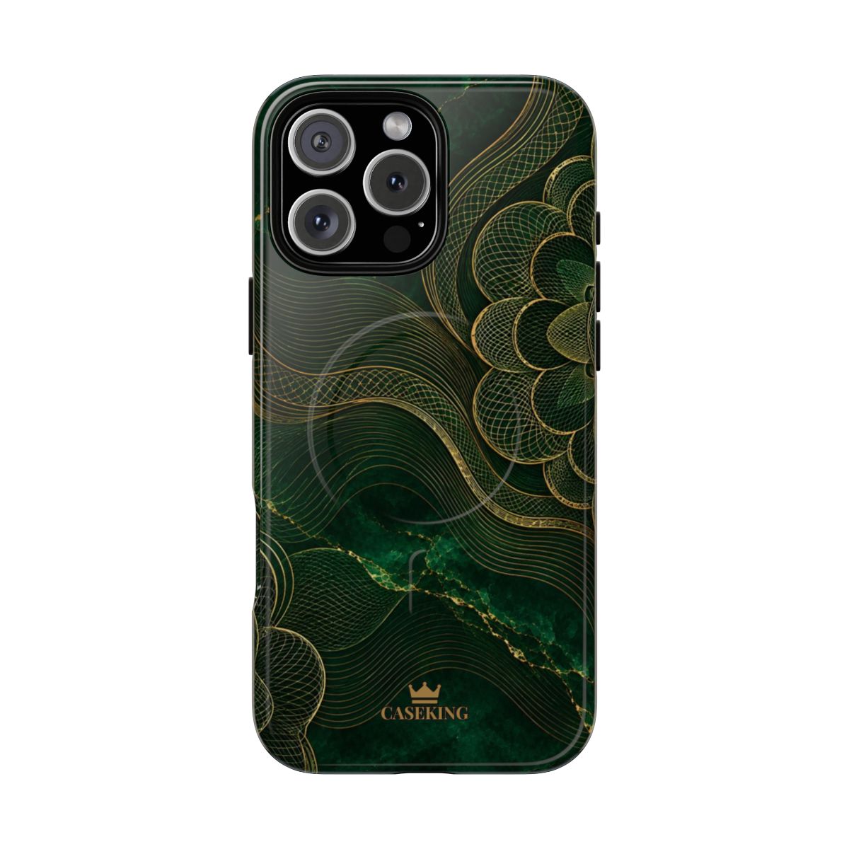 Emerald Reserve MagSafe-compatible tough case on iPhone 16 Pro Max, glossy finish