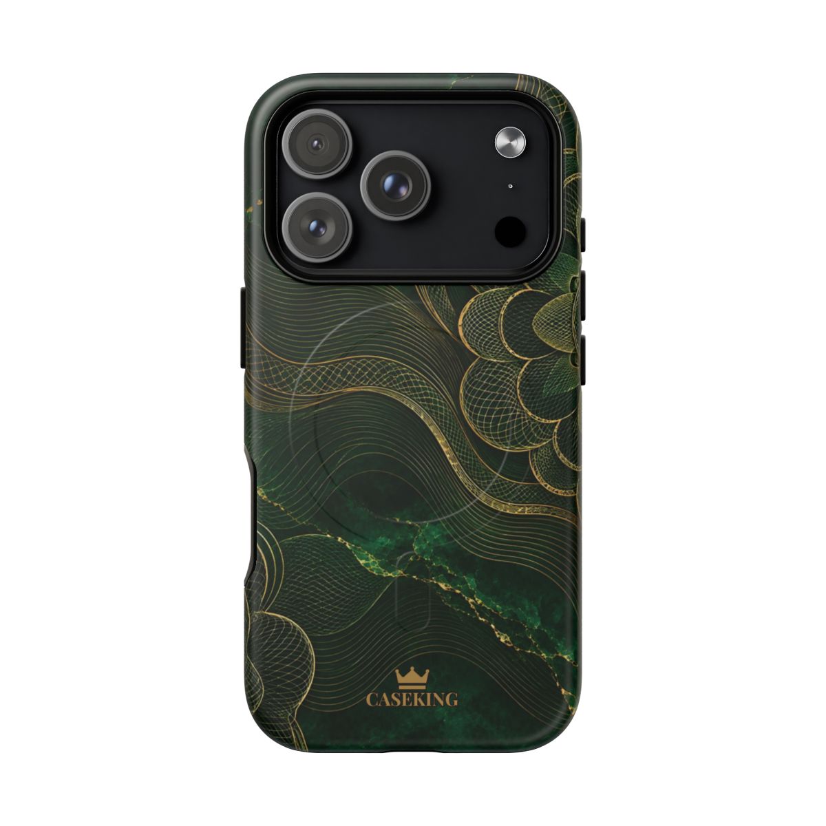Emerald Reserve MagSafe-compatible tough case on iPhone 17 Pro, matte finish