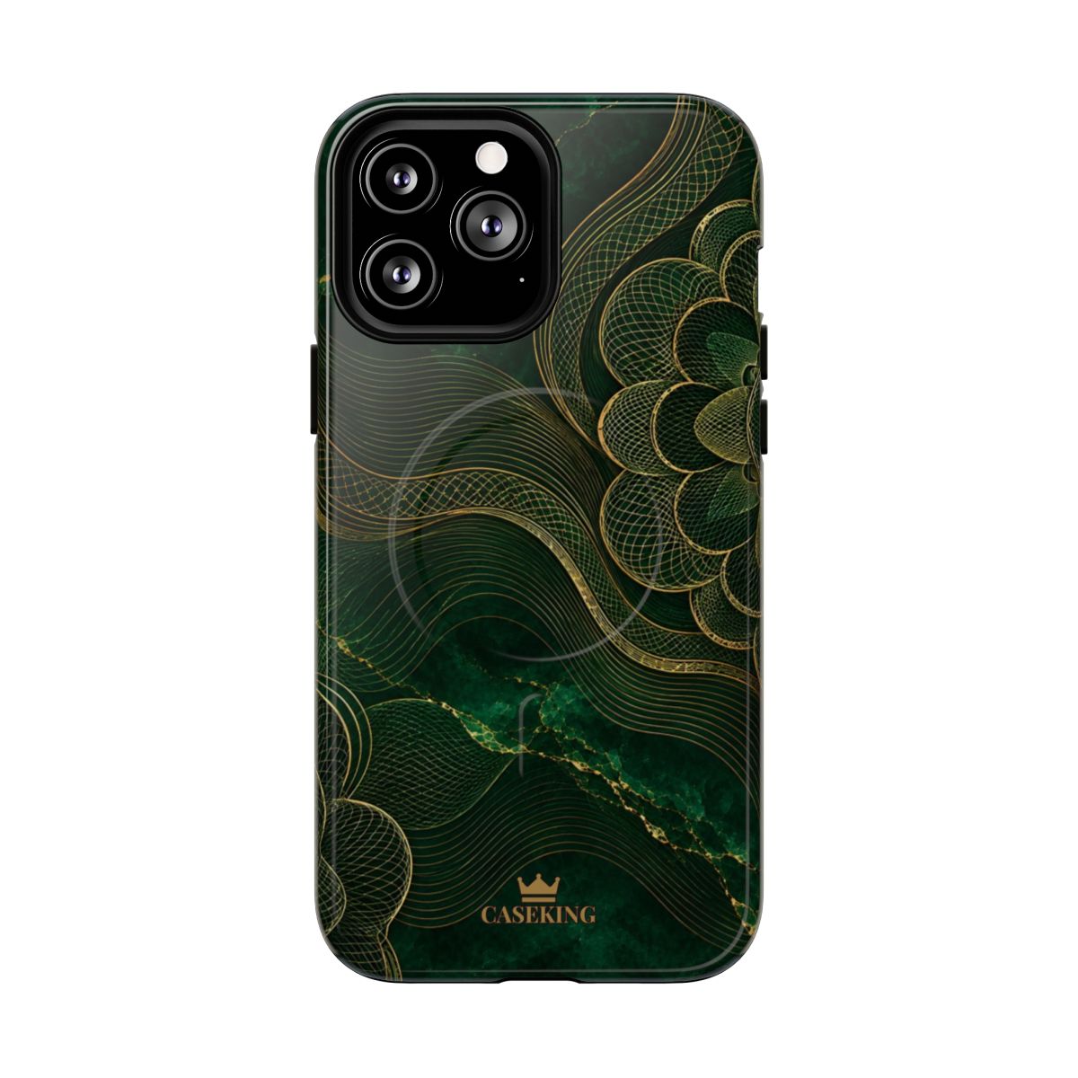 Emerald Reserve MagSafe-compatible tough case on iPhone 13 Pro Max, glossy finish