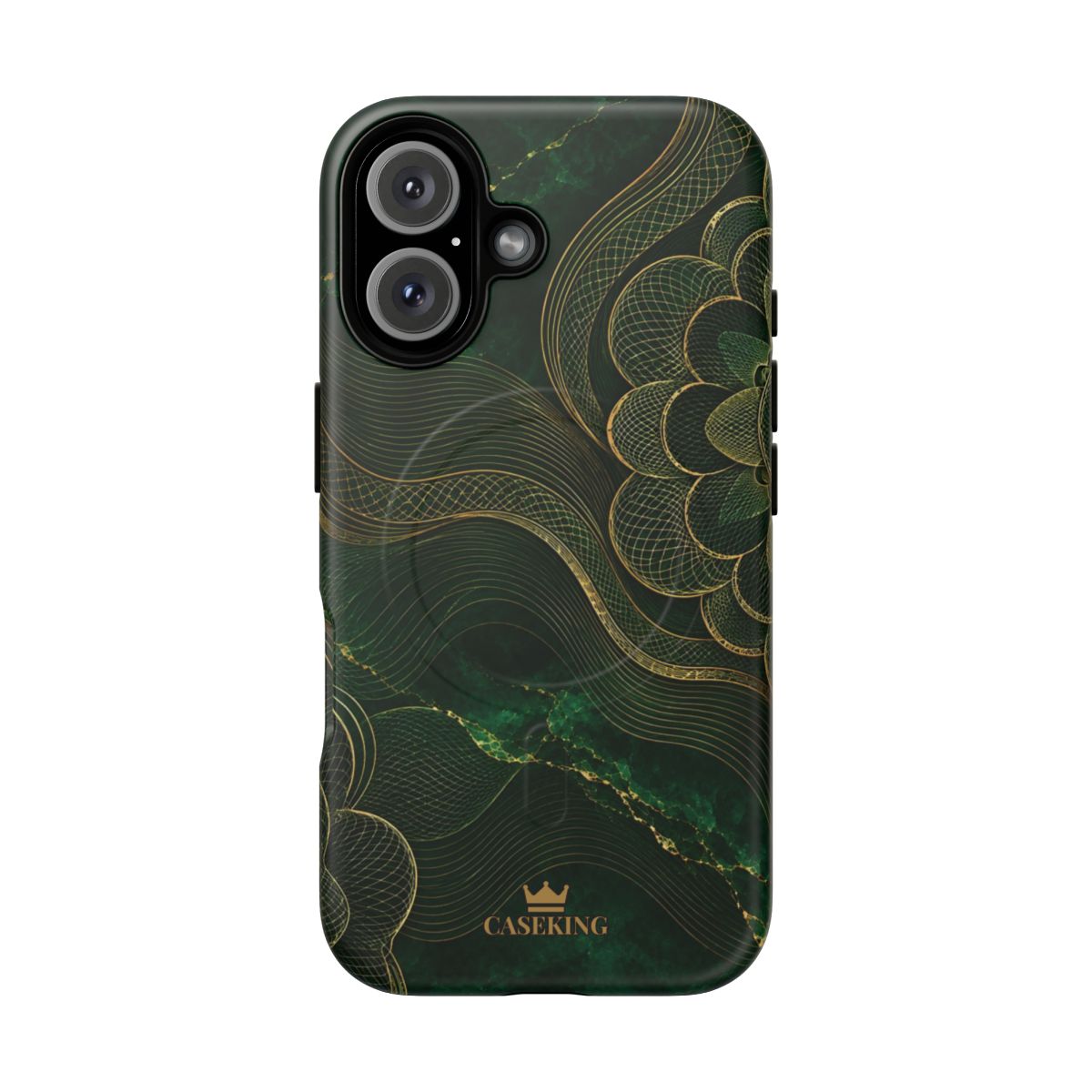 Emerald Reserve MagSafe-compatible tough case on iPhone 16, matte finish